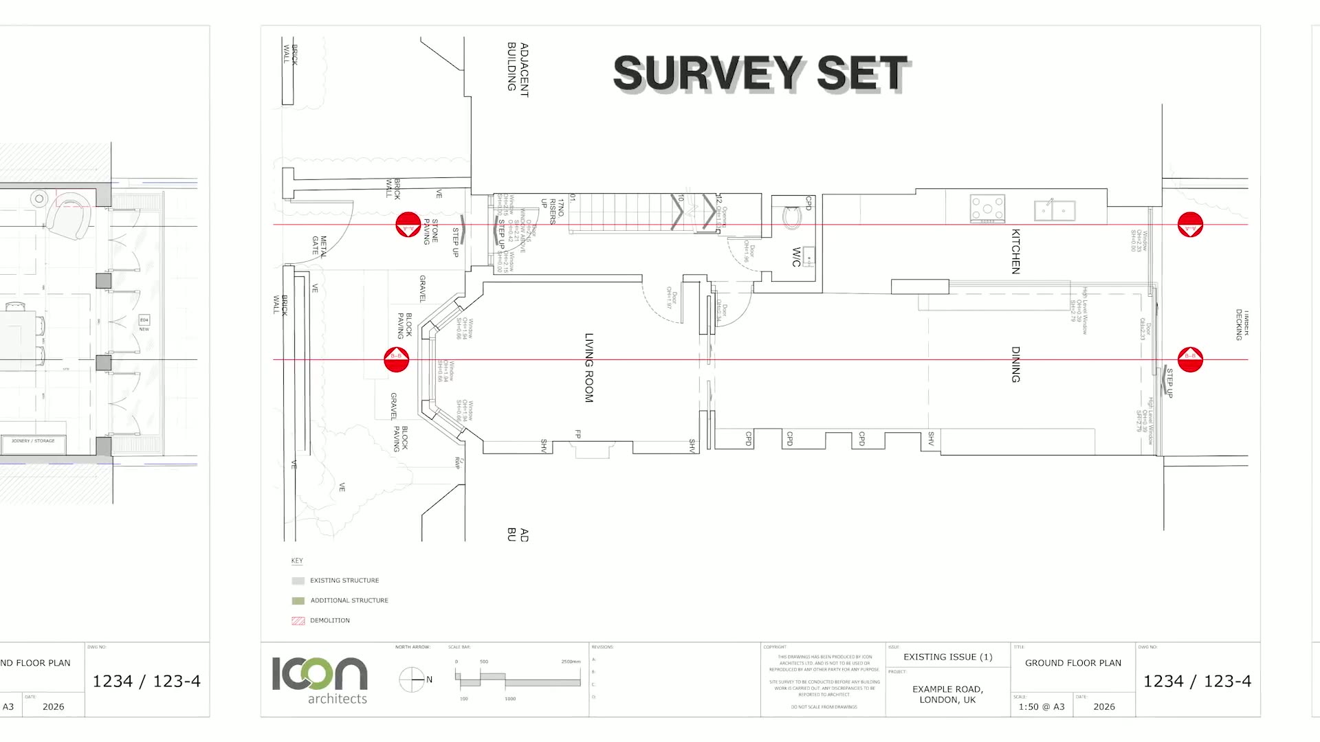 Architectural production process — survey to proposed drawing pack