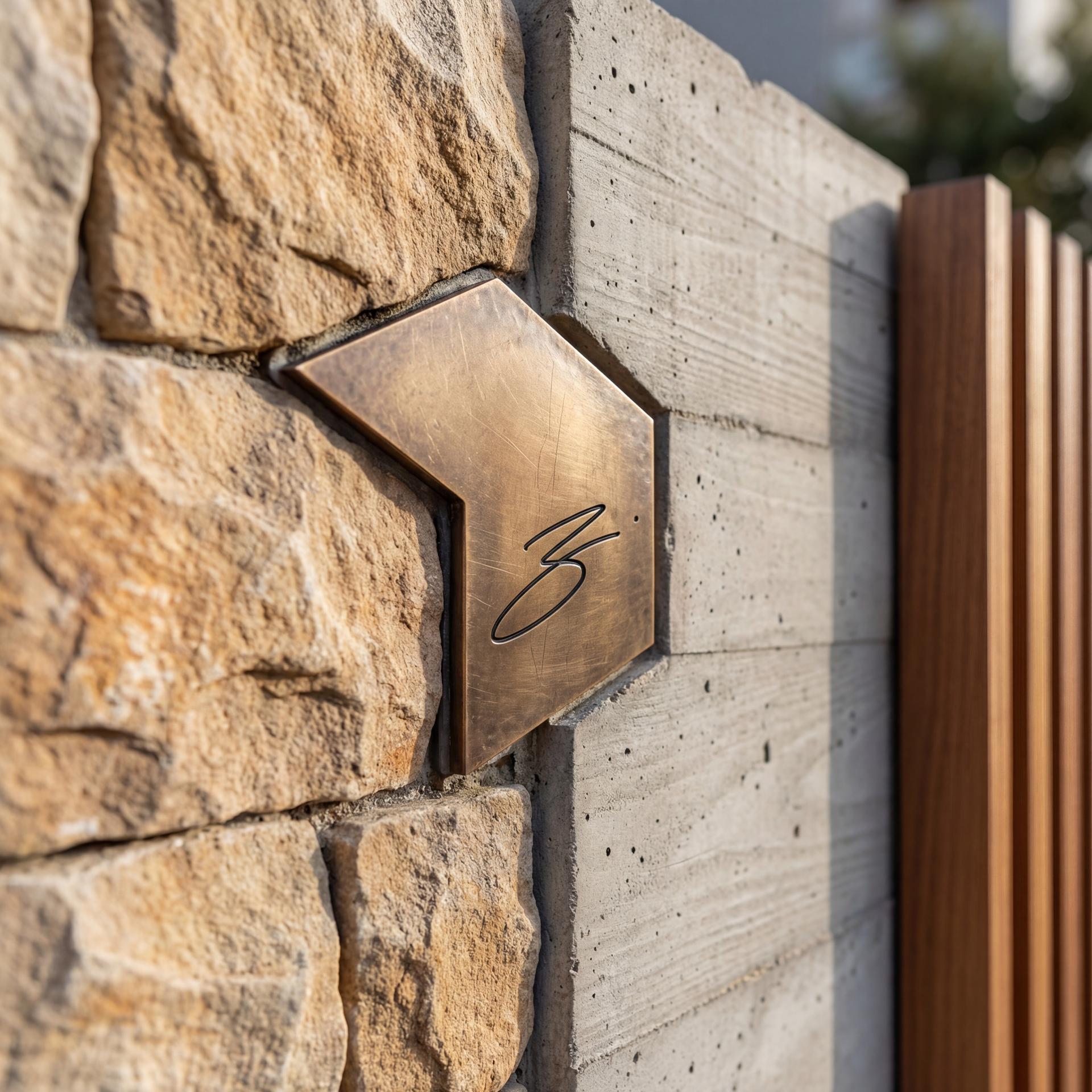 Material detail of timber and concrete
